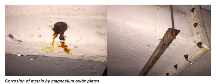 MgO boards - corrosion