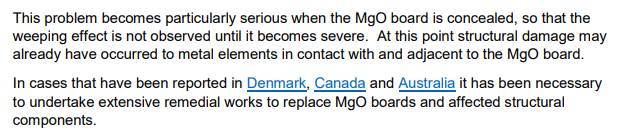 Placas de MgO - Nota técnica da CWCT